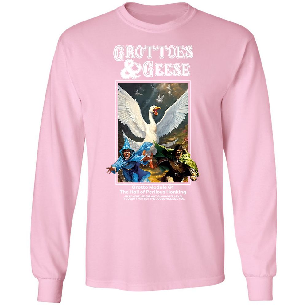 Grottoes & Geese Long Sleeve T-Shirt - Light Pink - 3