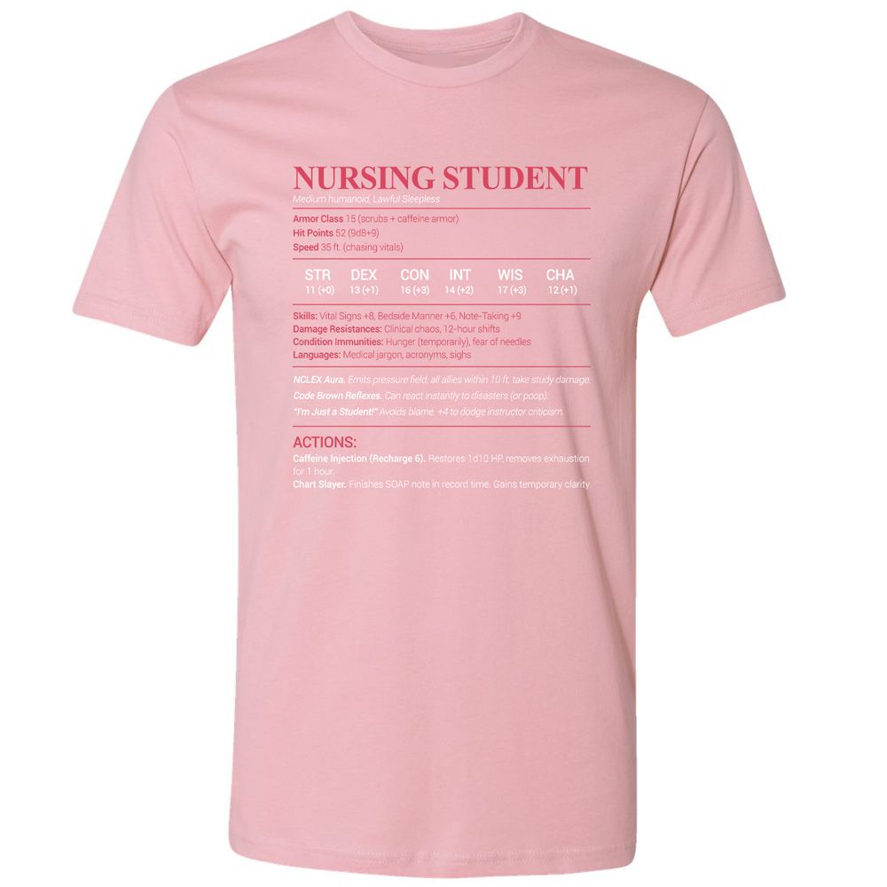 Nursing Student Premium Unisex T-Shirt - Light Pink - 3