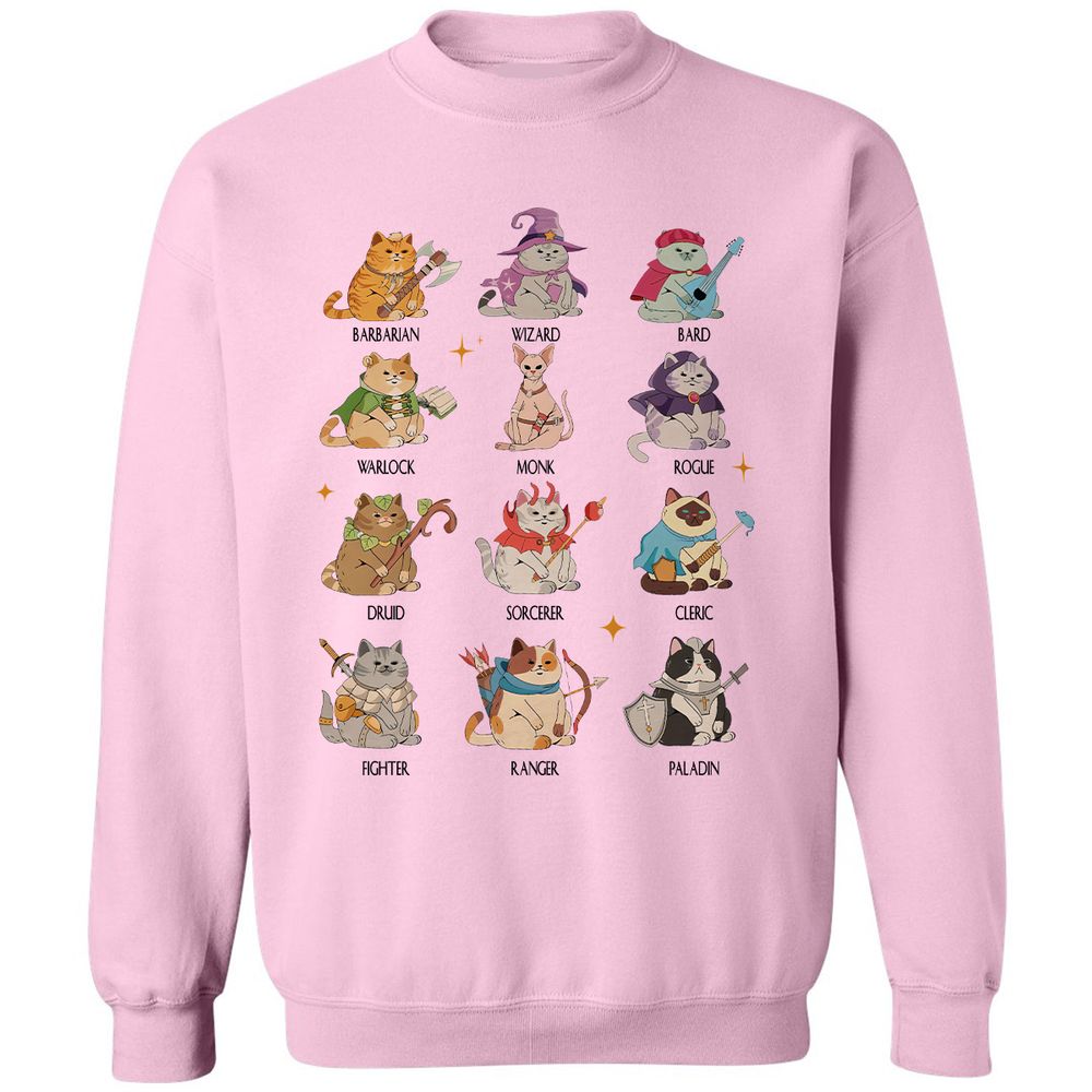 Dungeons And Cats Classic Unisex Sweatshirt - Light Pink - 3