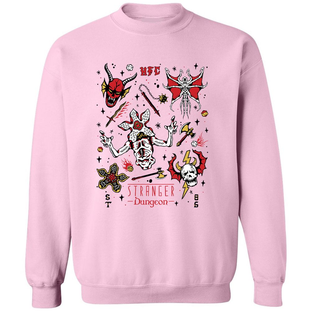 STRANGER DUNGEON Classic Unisex Sweatshirt - Light Pink - 3