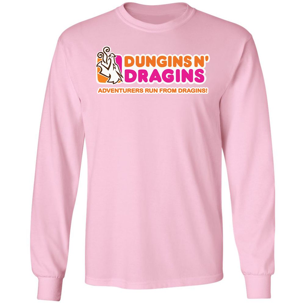 Dungins & Dragins Long Sleeve T-Shirt - Light Pink - 3