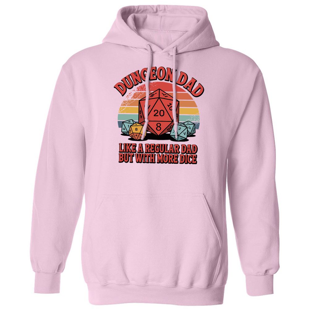 Dungeon Dad With More Dice Classic Unisex Hoodie - Light Pink - 3