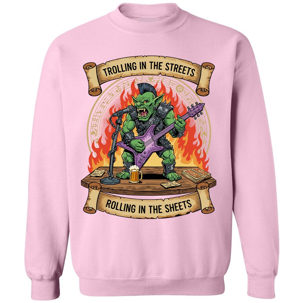Trolling in the Streets Classic Unisex Sweatshirt - Light Pink - 3