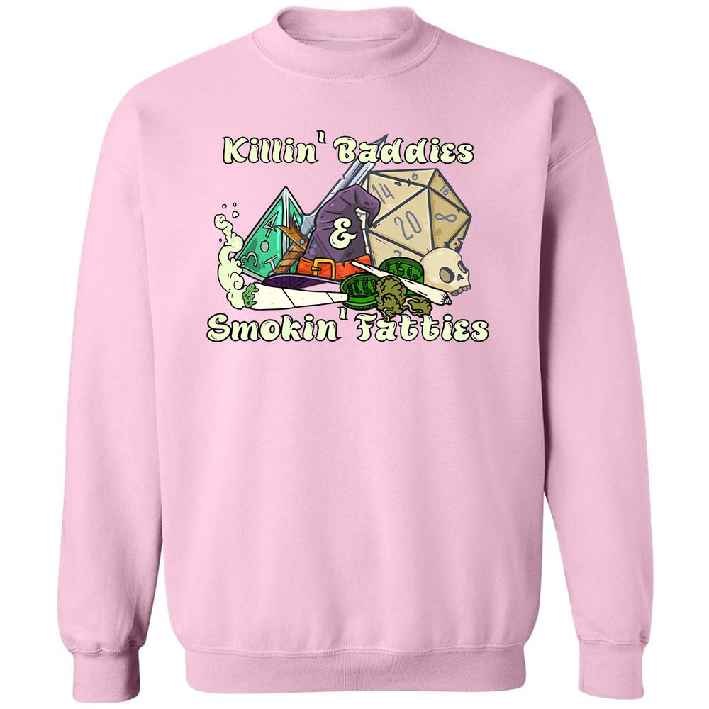 Killin' Baddies Smokin' Fatties Classic Unisex Sweatshirt - Light Pink - 3