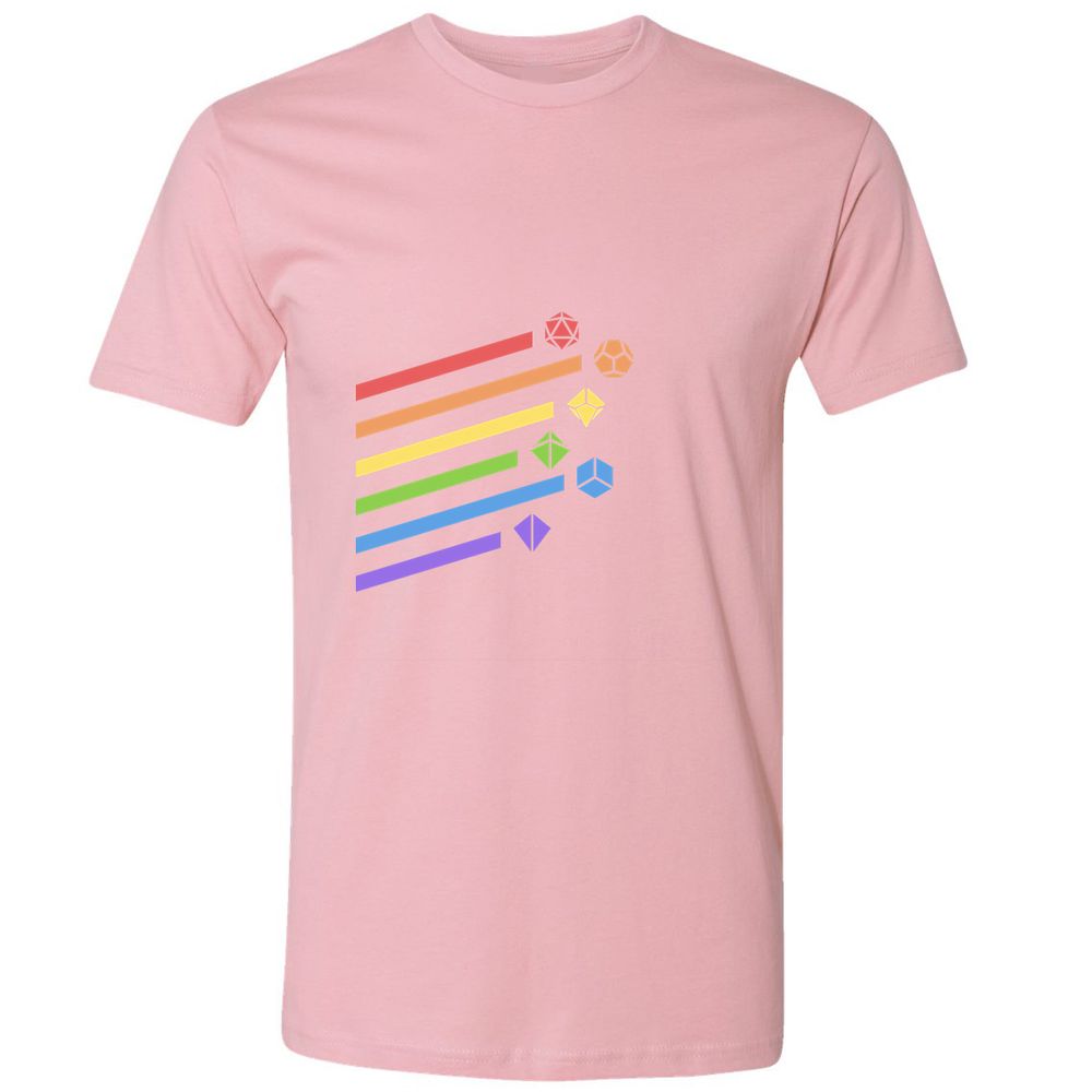 Rainbow Dice Set Premium Unisex T-Shirt - Light Pink - 3