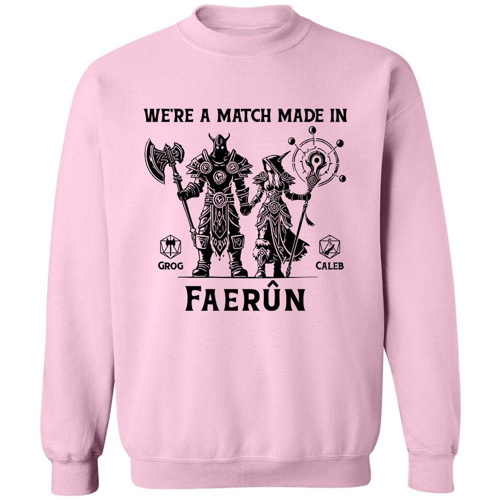 Custom DnD Class Couple Classic Unisex Sweatshirt - Light Pink - 3