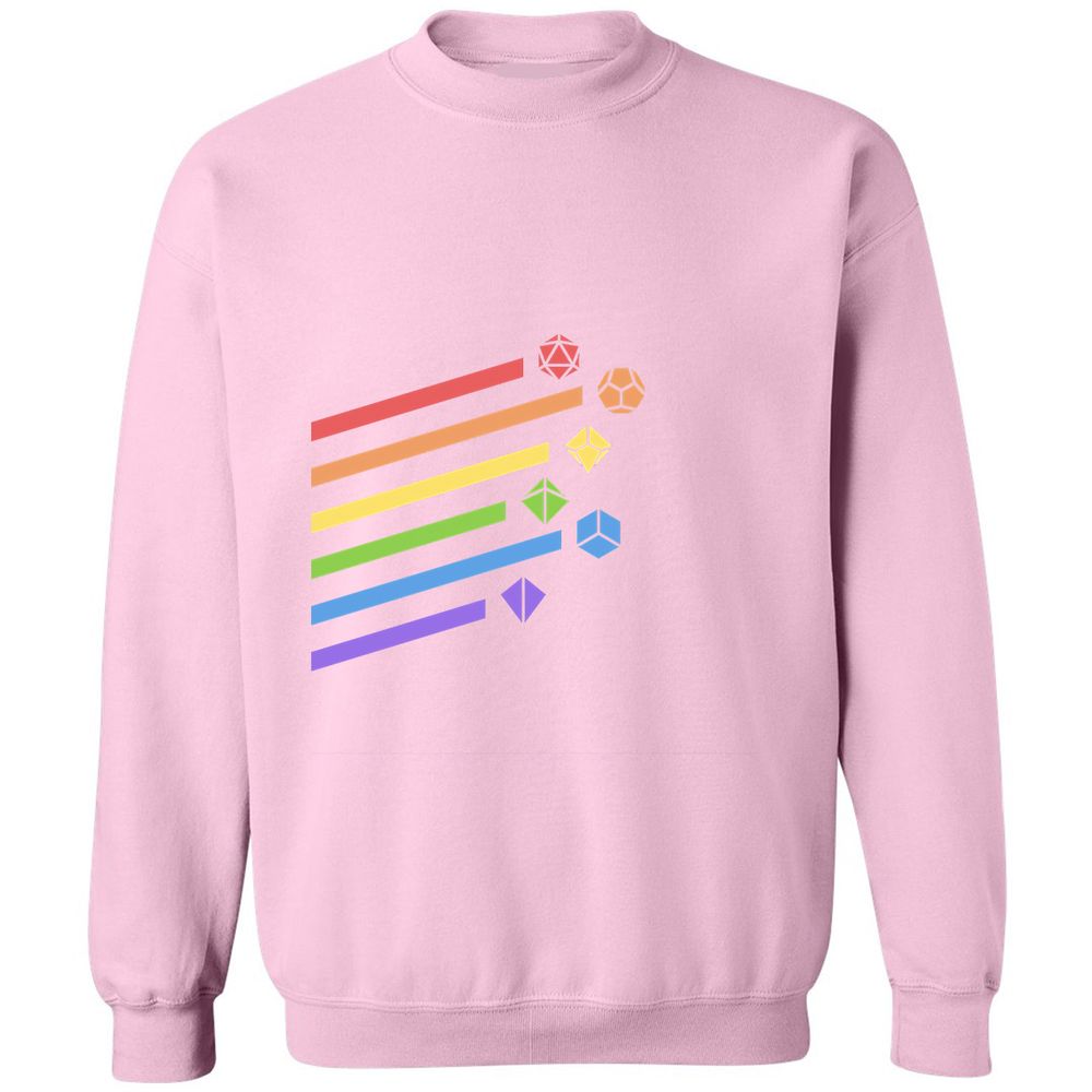 Rainbow Dice Set Classic Unisex Sweatshirt - Light Pink - 3