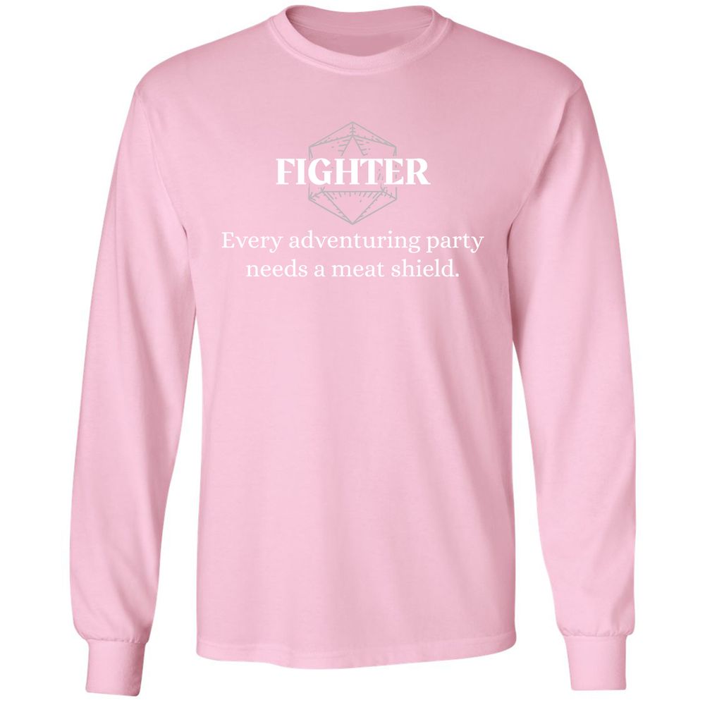 Fighter – Every Party Needs A Meat Shield Long Sleeve T-Shirt - Light Pink - 3