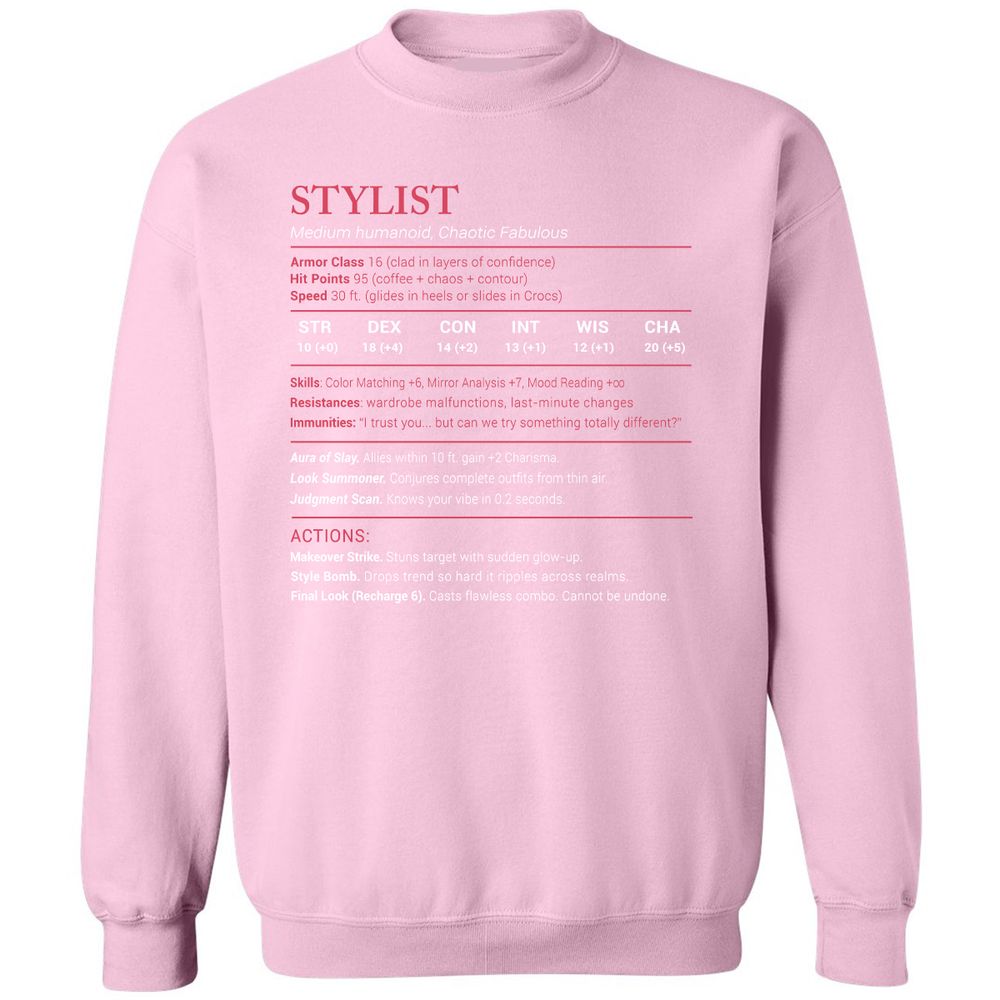 Stylist Stats Classic Unisex Sweatshirt - Light Pink - 3