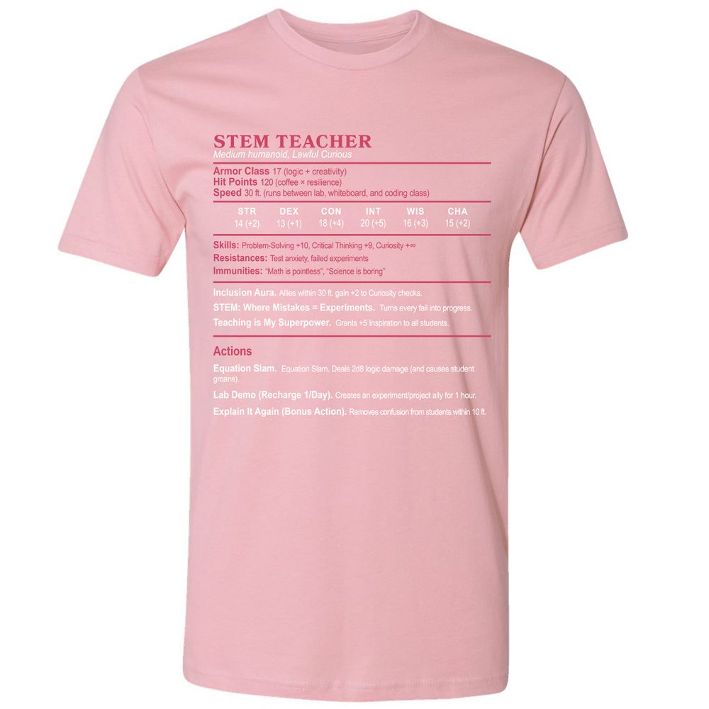 STEM TEACHER Premium Unisex T-Shirt - Light Pink - 3