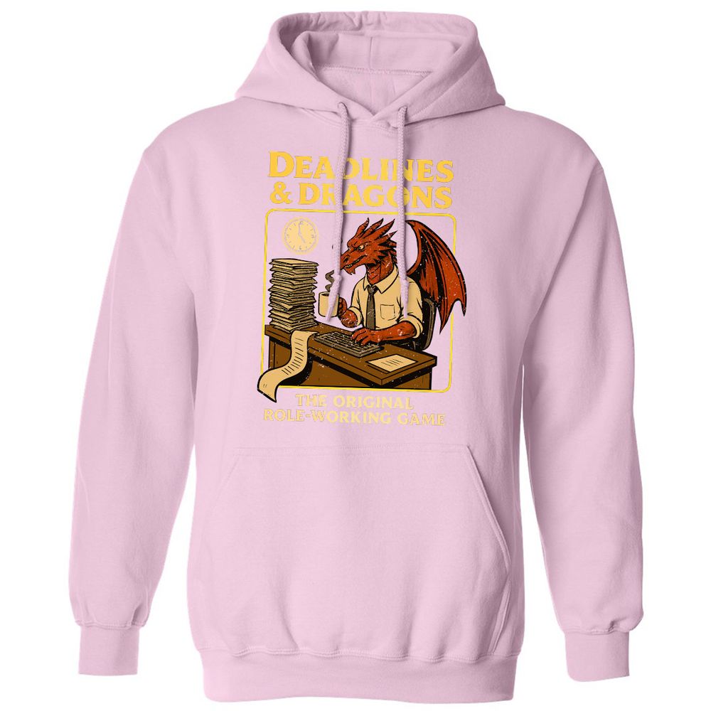 Deadlines & Dragons (Office Staff) Classic Unisex Hoodie - Light Pink - 3