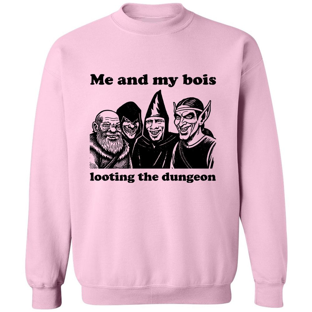 Me and my bois looting the dungeon Classic Unisex Sweatshirt - Light Pink - 3