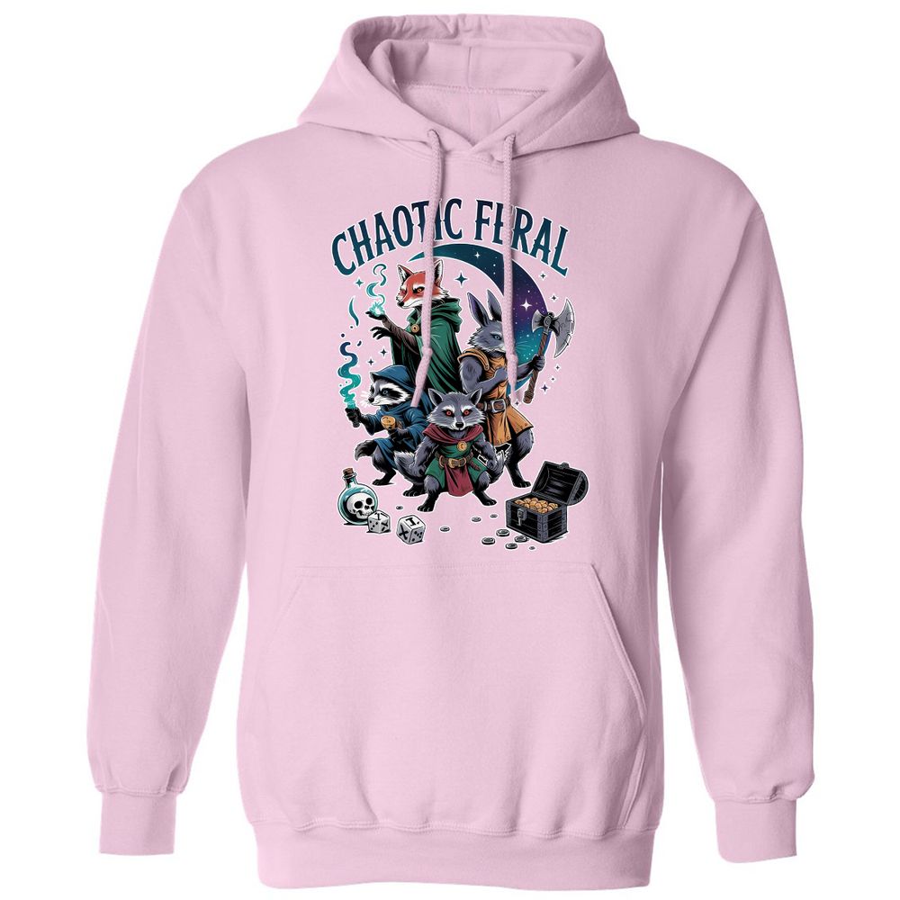 Chaotic Feral Classic Unisex Hoodie - Light Pink - 3
