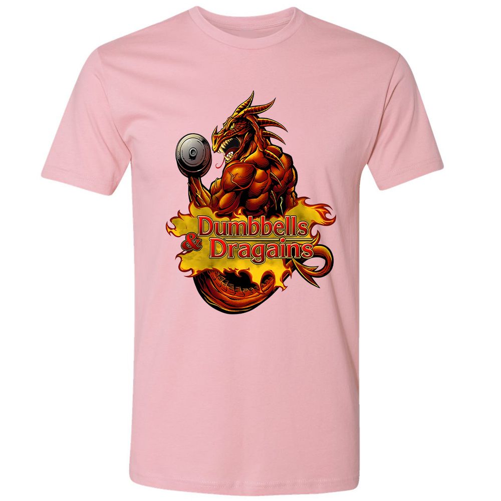 Dumbbells & Dragains Premium Unisex T-Shirt - Light Pink - 3
