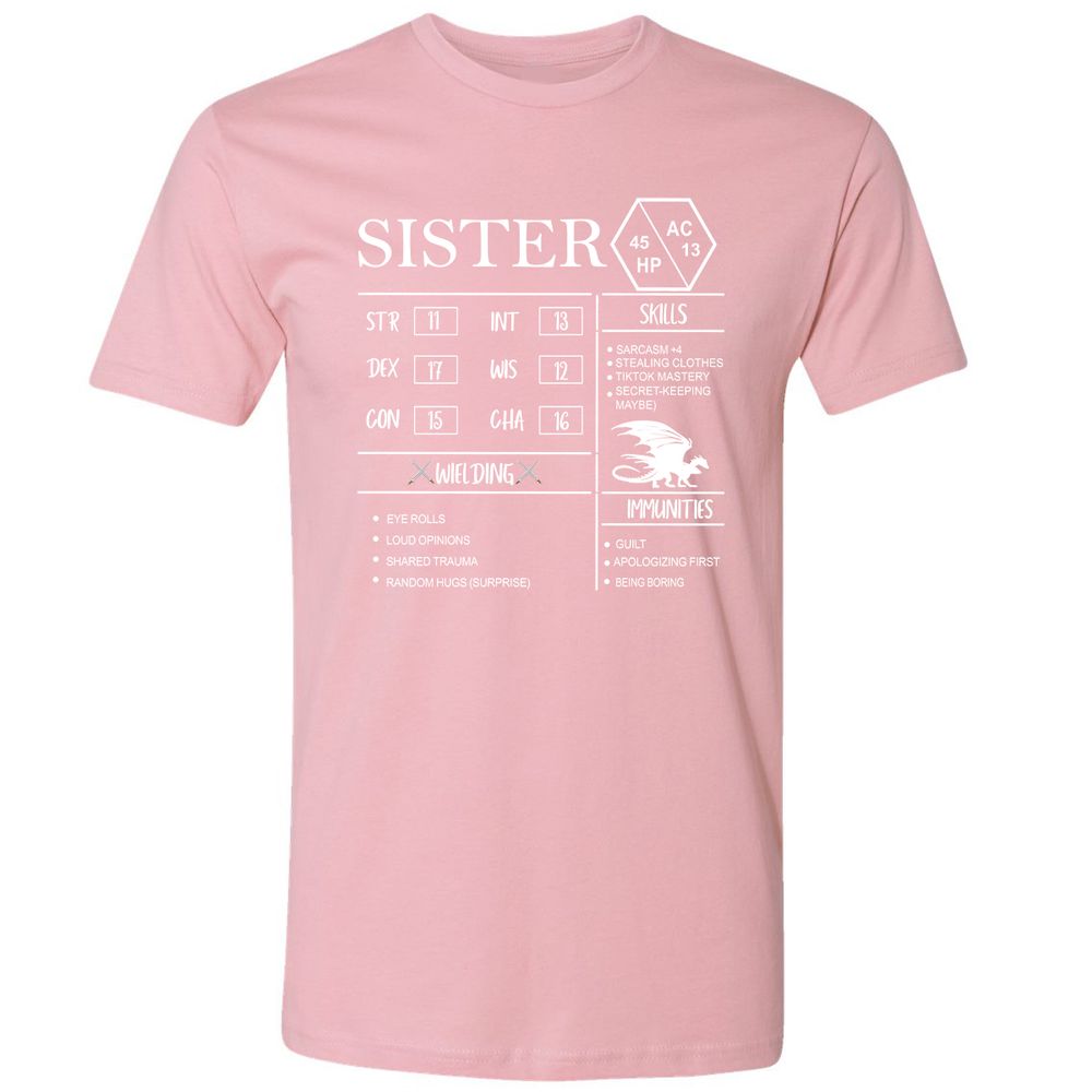 Sister Stats Premium Unisex T-Shirt - Light Pink - 3