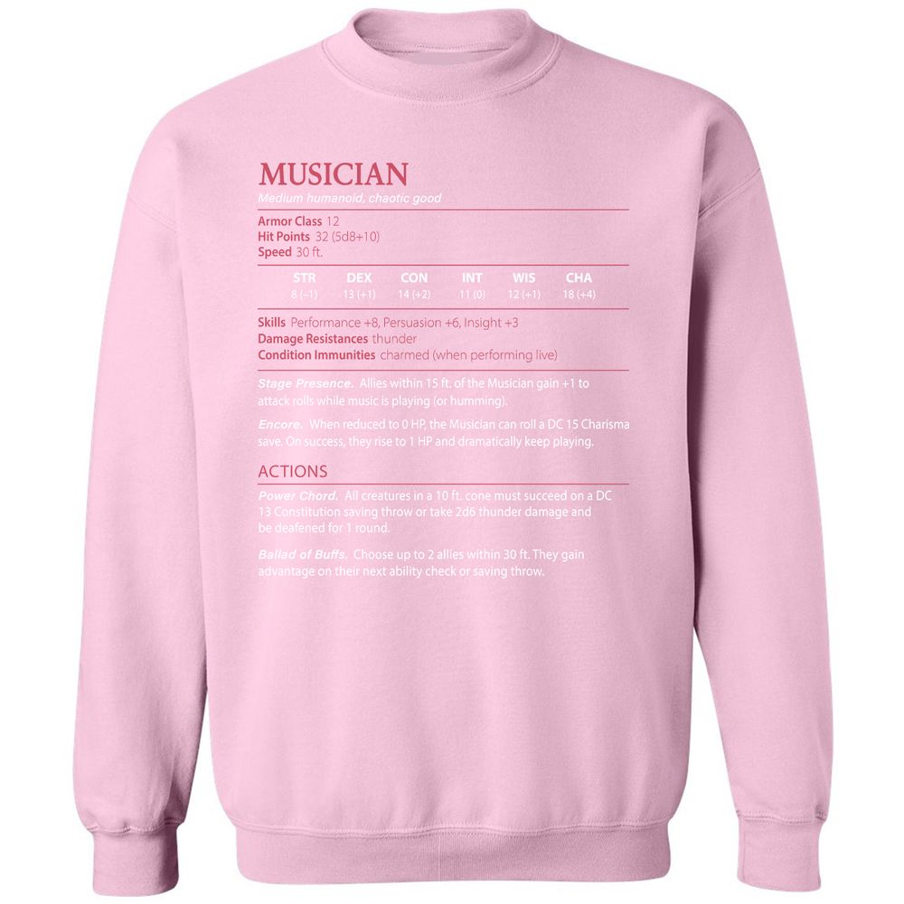 Musician Stats - Light Pink - 3