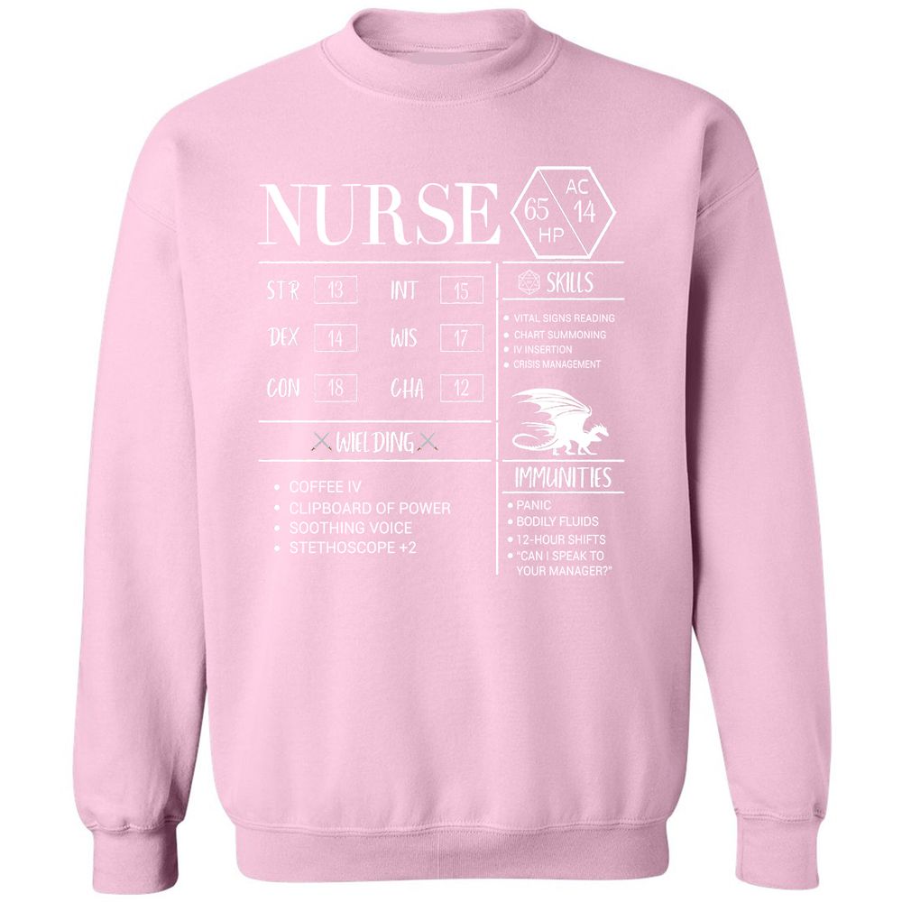 Nurse New Classic Unisex Sweatshirt - Light Pink - 3