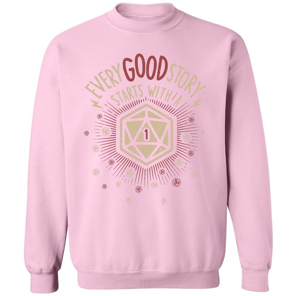 Good Story Starts With A 1 Classic Unisex Sweatshirt - Light Pink - 3
