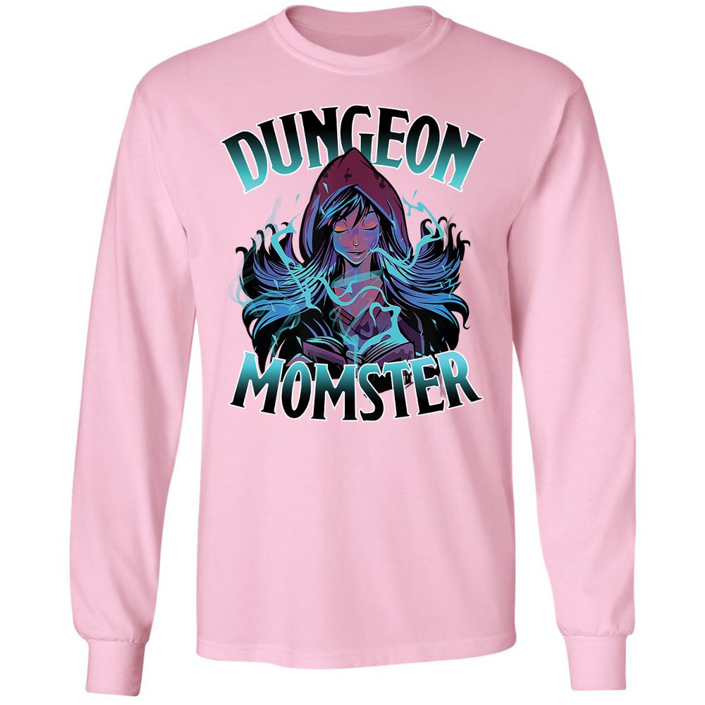 Dungeon Momster Long Sleeve T-Shirt - Light Pink - 3
