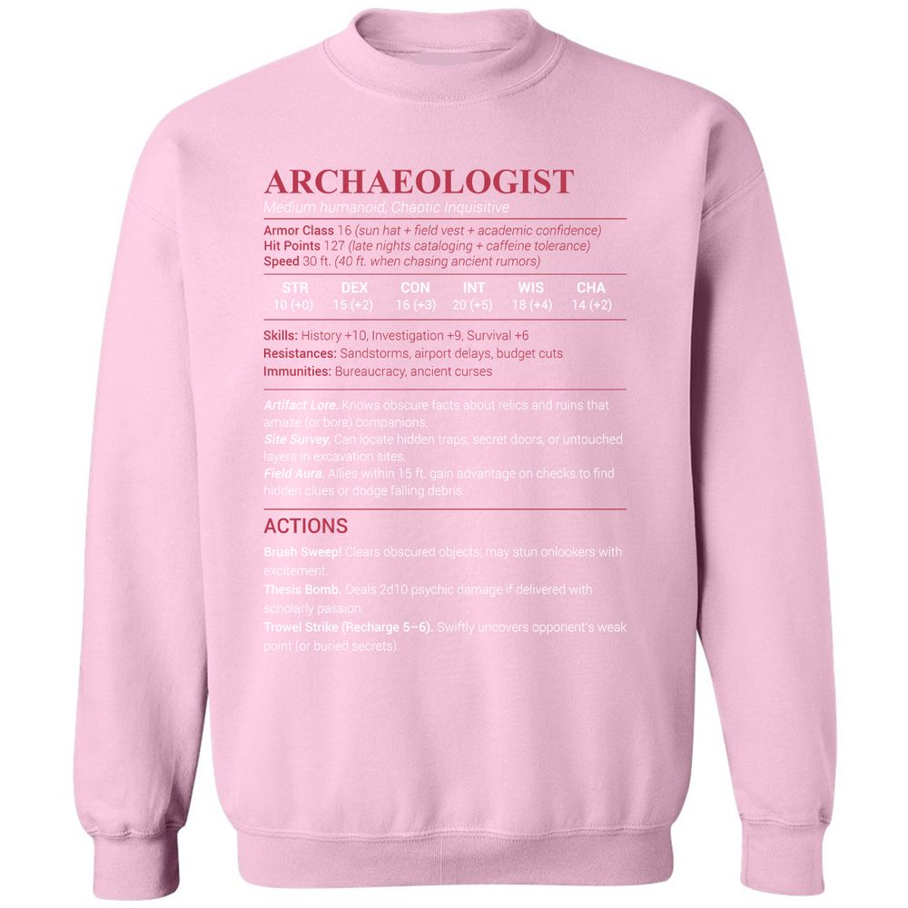ARCHAEOLOGIST Classic Unisex Sweatshirt - Light Pink - 3