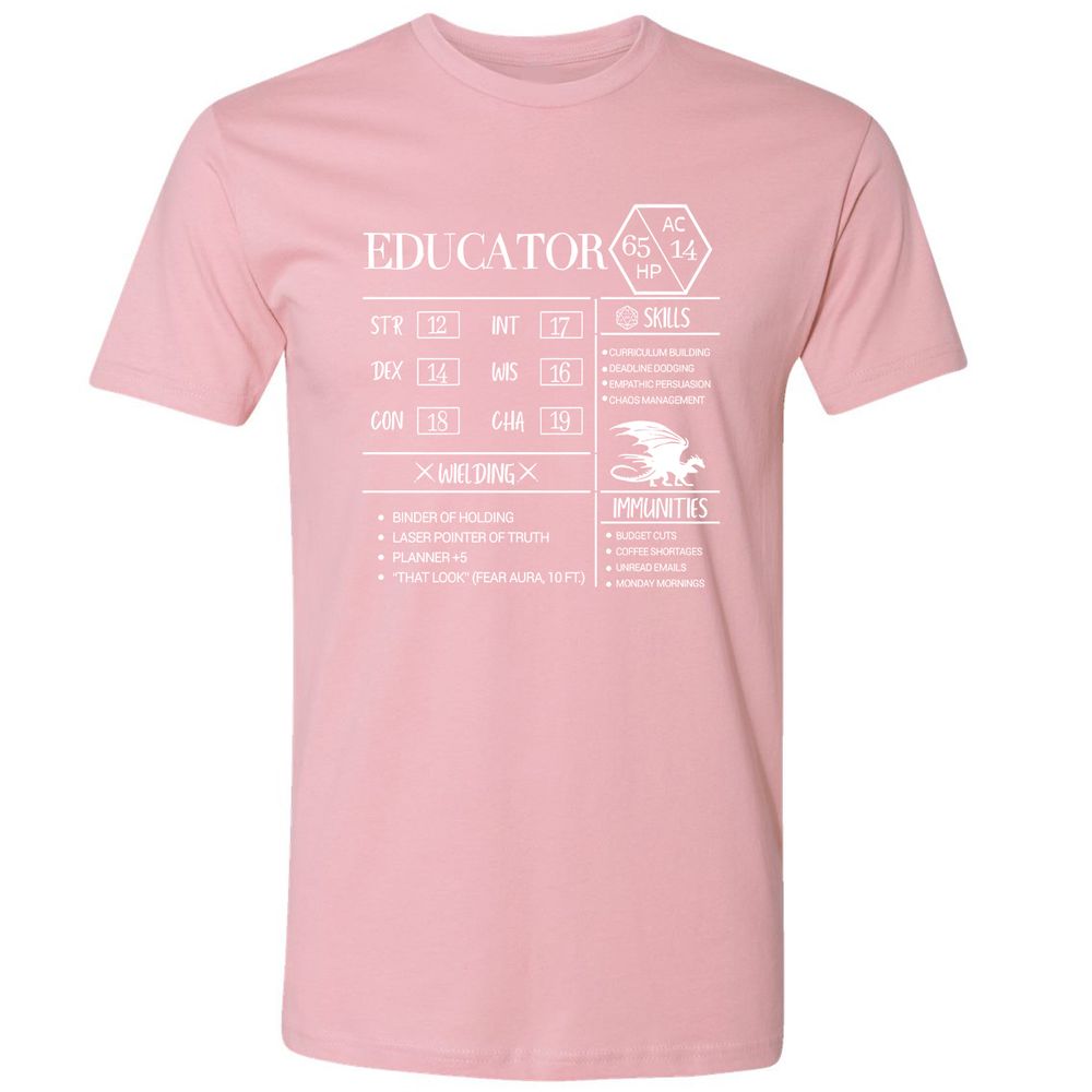 Educator New Premium Unisex T-Shirt - Light Pink - 3