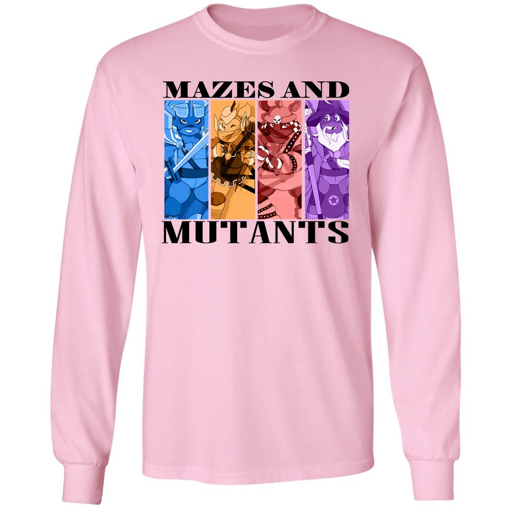 Mazes & Mutants Long Sleeve T-Shirt - Light Pink - 3