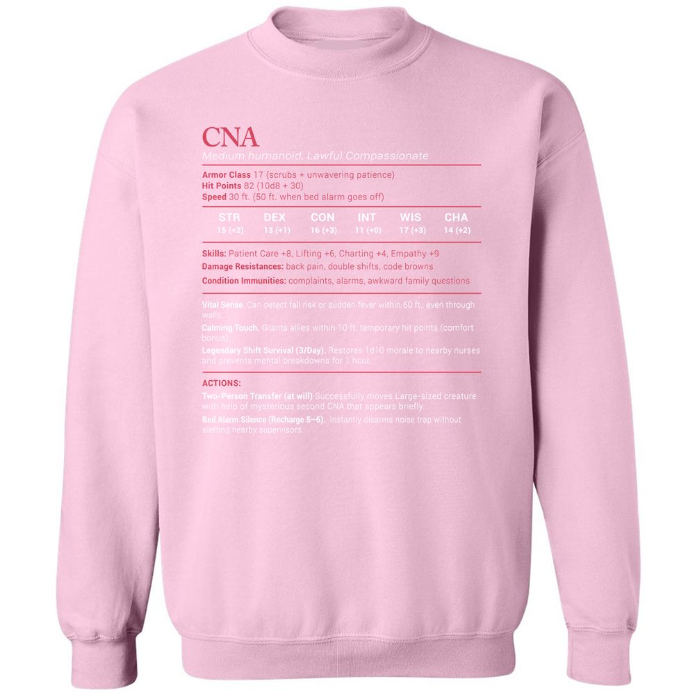 CNA Stats Classic Unisex Sweatshirt - Light Pink - 3