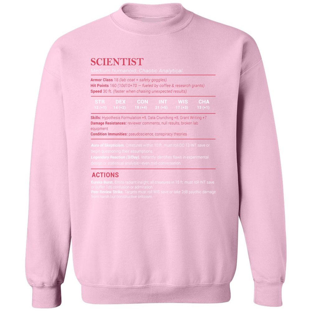 Scientist Stats Classic Unisex Sweatshirt - Light Pink - 3