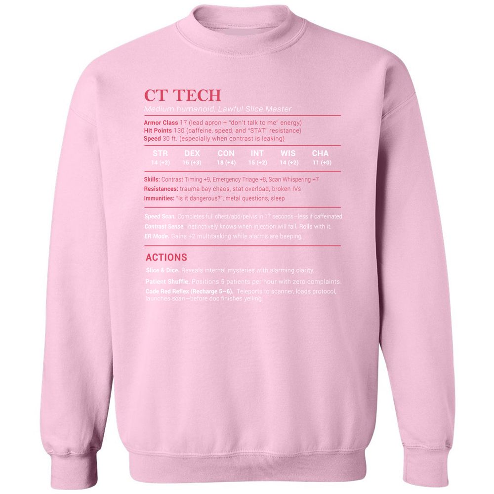 CT Tech Stats Classic Unisex Sweatshirt - Light Pink - 3