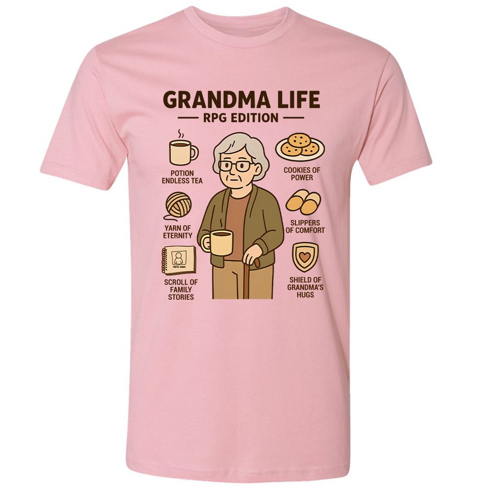 Grandma Life RPG Edition Premium Unisex T-Shirt - Light Pink - 3