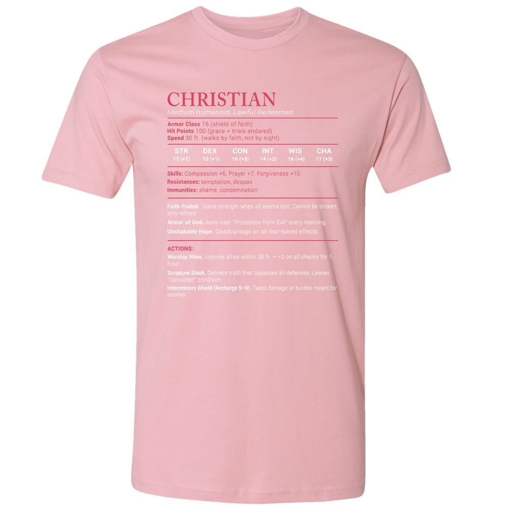 Christian Stats Premium Unisex T-Shirt - Light Pink - 3