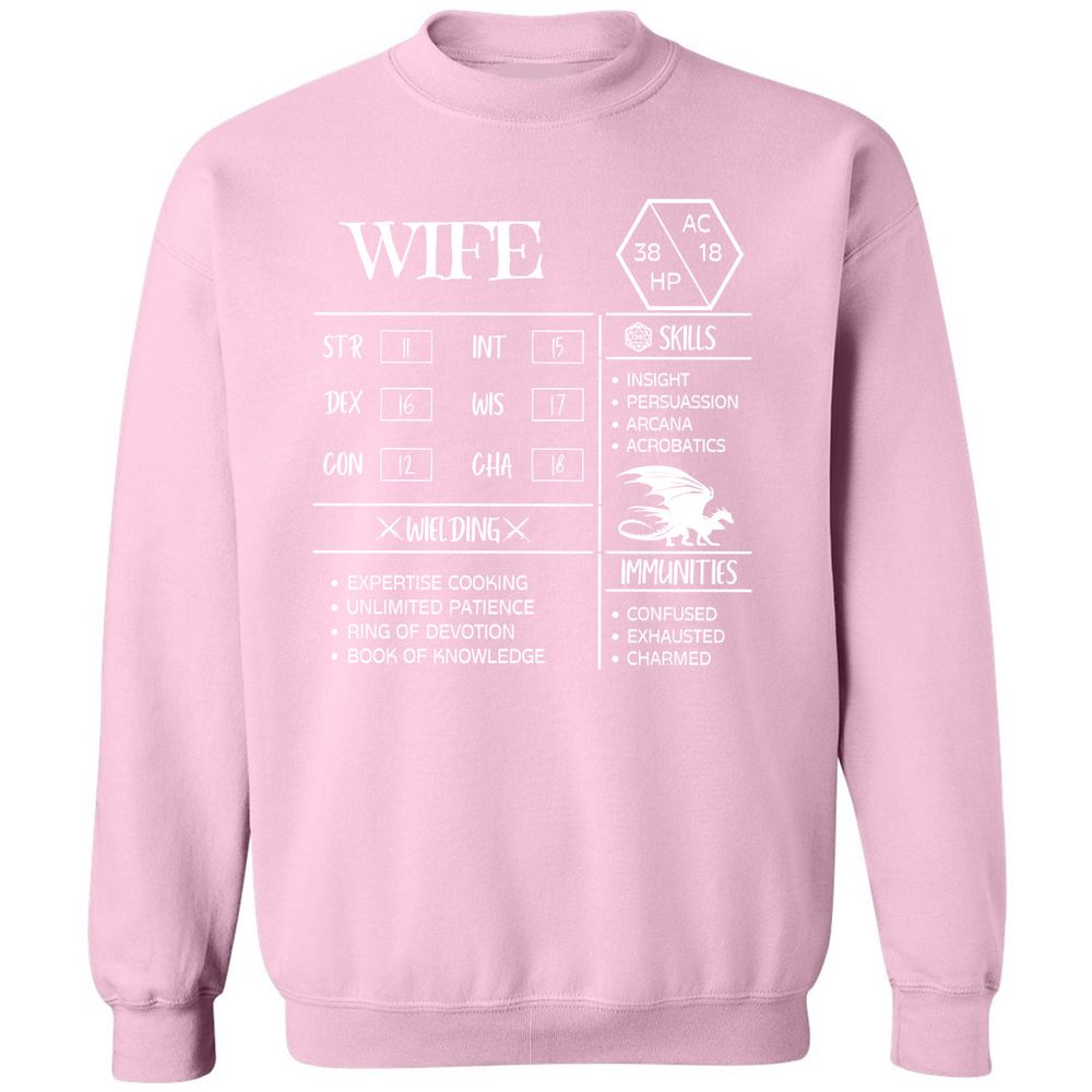 Wife Stats 2 Classic Unisex Sweatshirt - Light Pink - 3
