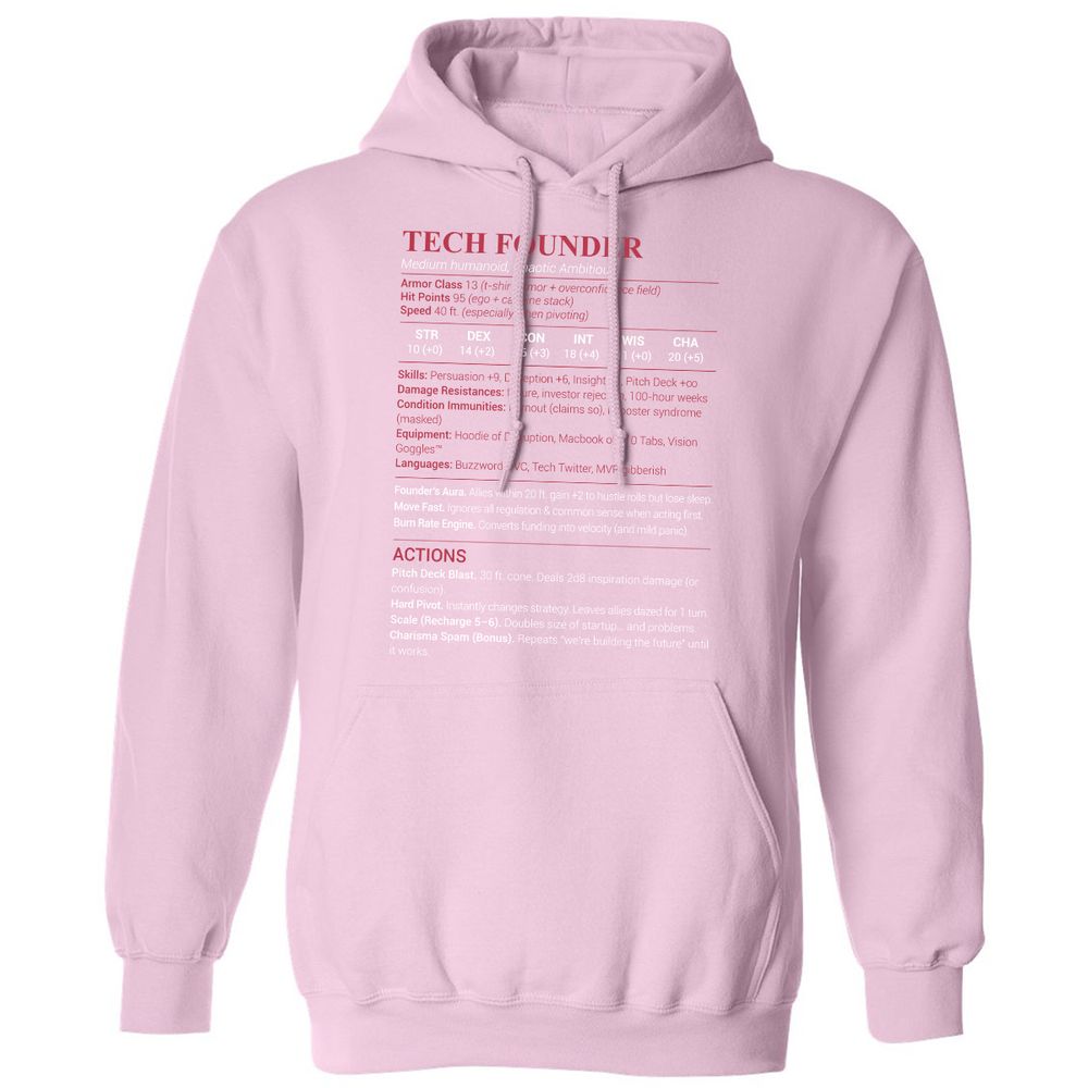 Tech Founder Classic Unisex Hoodie - Light Pink - 3