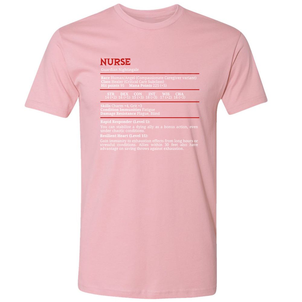 Nurse Stats Premium Unisex T-Shirt - Light Pink - 3