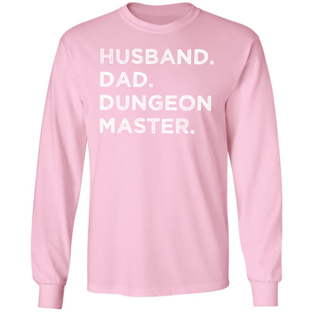 Husband Dad Dungeon Master Long Sleeve T-Shirt - Light Pink - 3