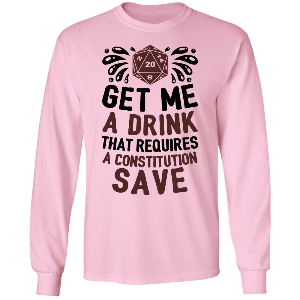 Get Me A Drink Long Sleeve T-Shirt - Light Pink - 3