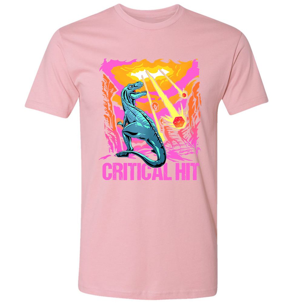 Dinosaur Critical Hit Premium Unisex T-Shirt - Light Pink - 3