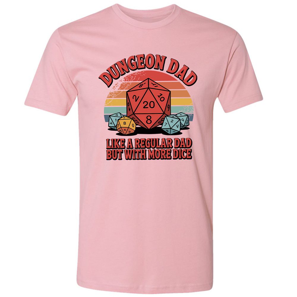 Dungeon Dad With More Dice Premium Unisex T-Shirt - Light Pink - 3