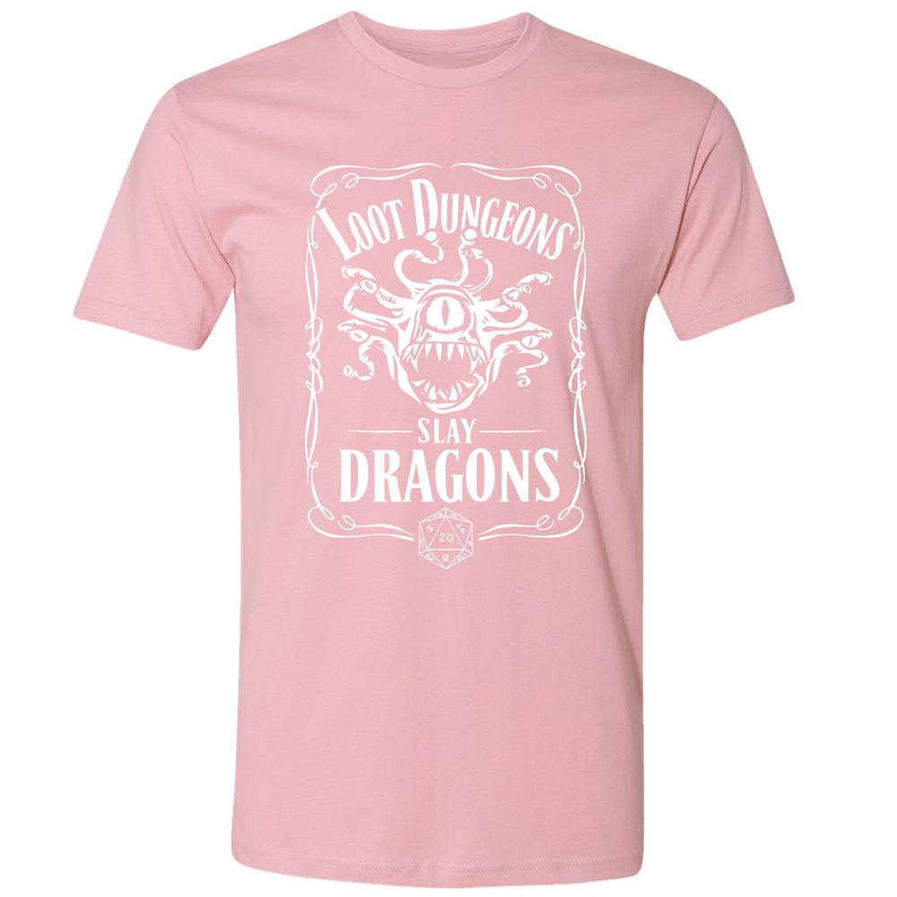 Loot Dungeon Slay Dragons Premium Unisex T-Shirt - Light Pink - 3