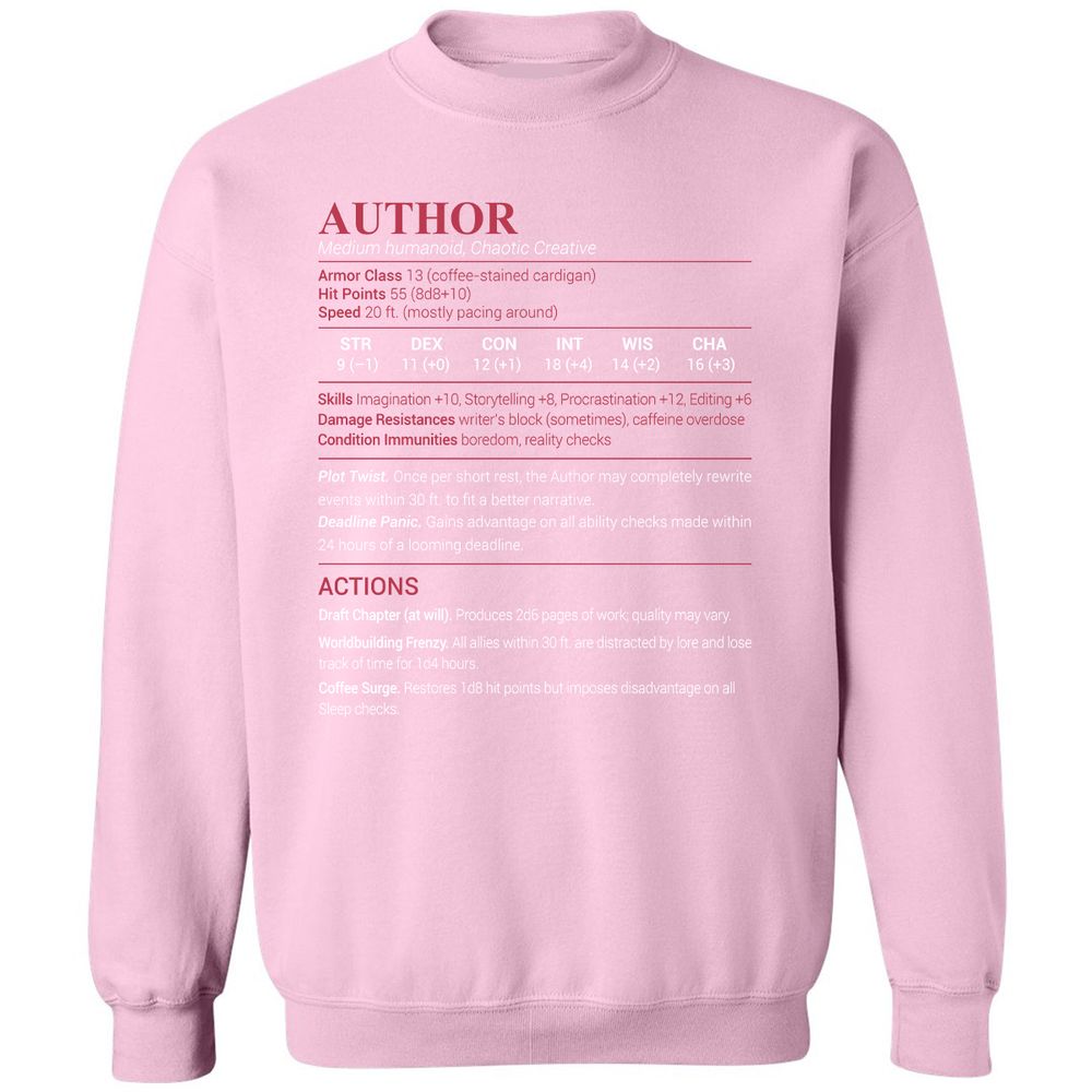 Author Classic Unisex Sweatshirt - Light Pink - 3