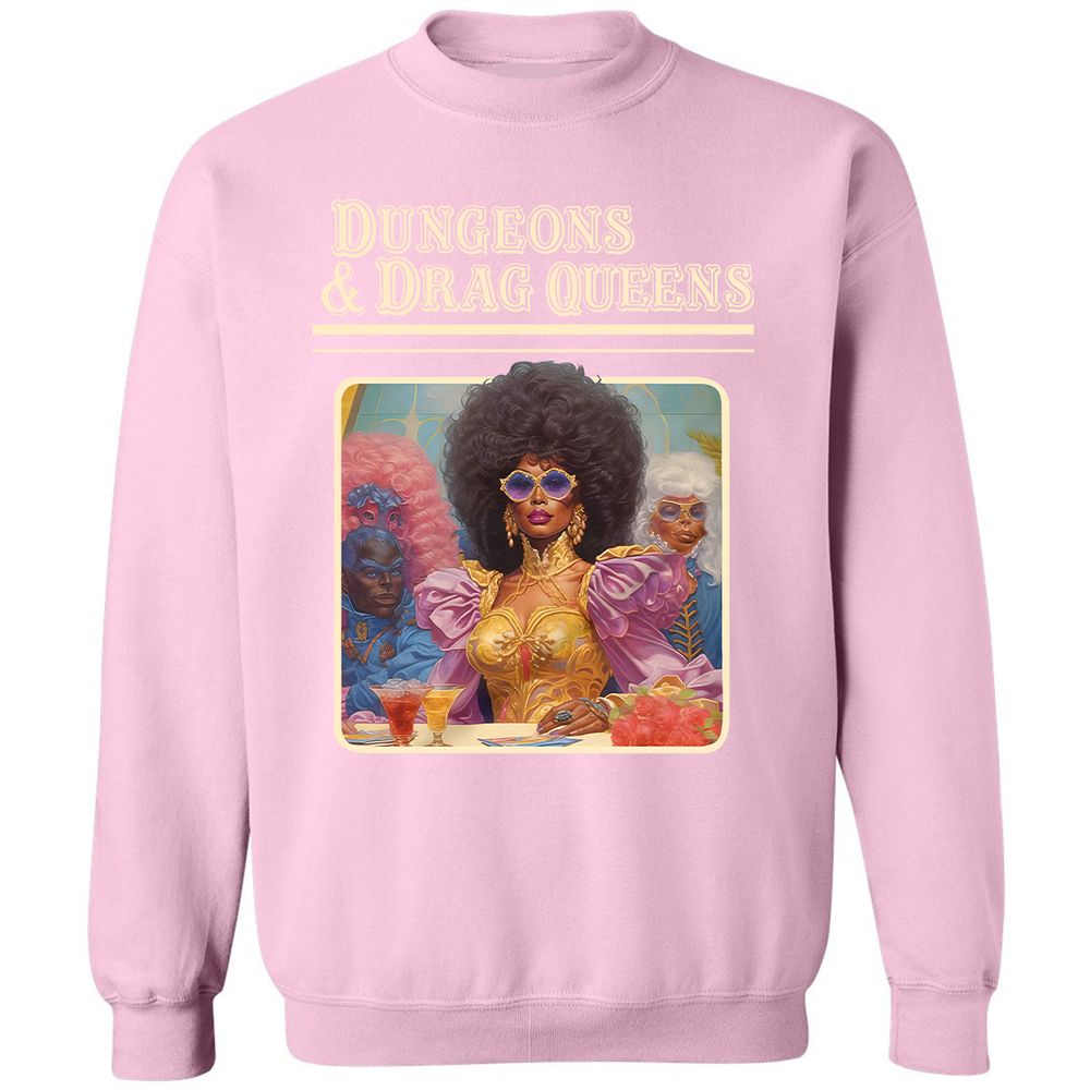 Dungeons & Drag Queens Classic Unisex Sweatshirt - Light Pink - 3