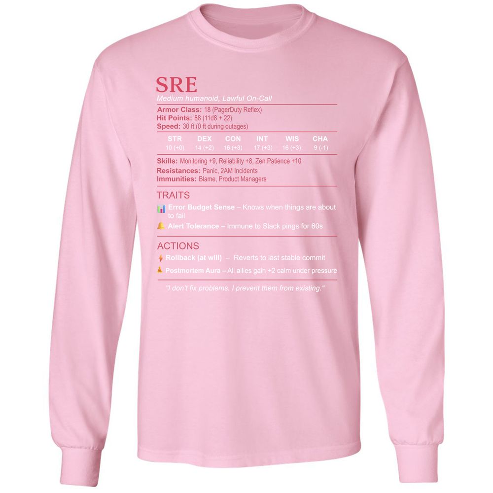 SRE Stats Long Sleeve T-Shirt - Light Pink - 3