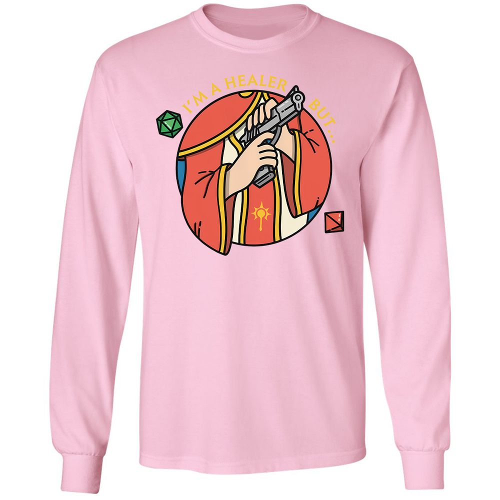I'm A Healer But Long Sleeve T-Shirt - Light Pink - 3