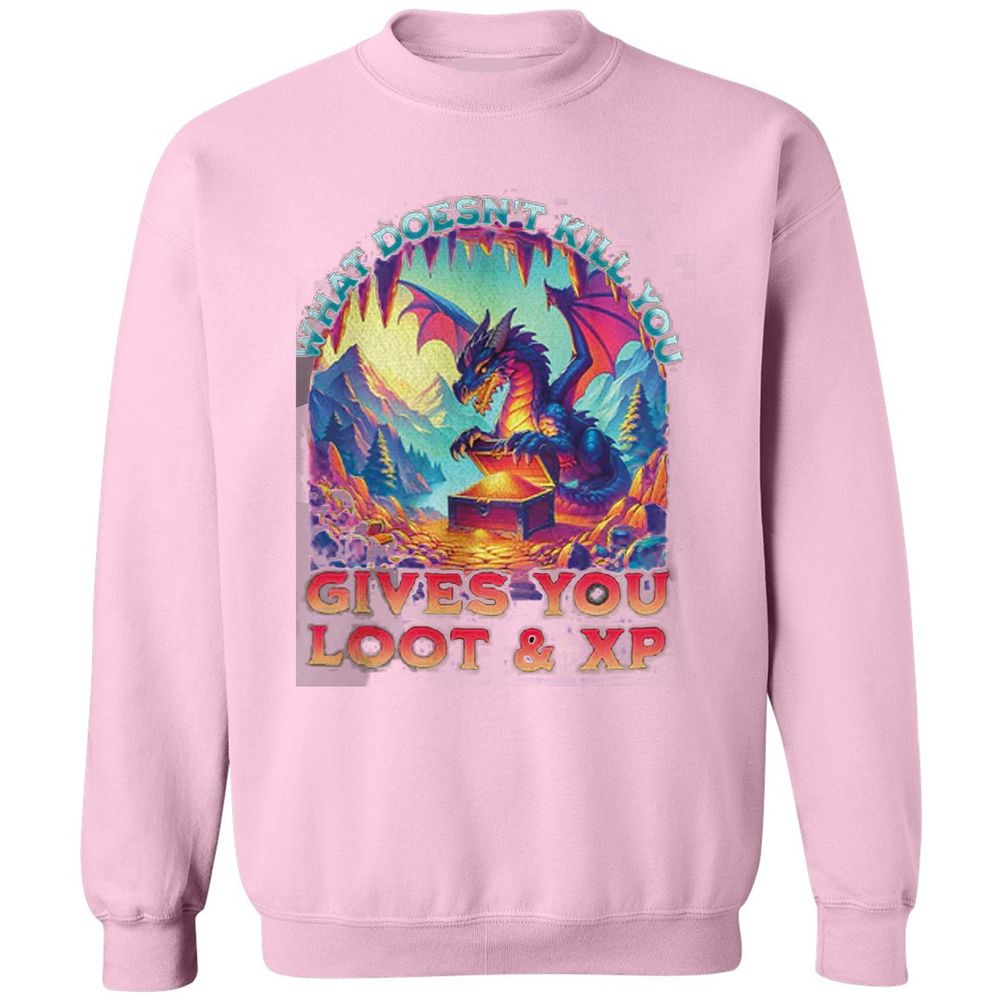 What Doesn't Kill You Give You Loot & XP Classic Unisex Sweatshirt - Light Pink - 3
