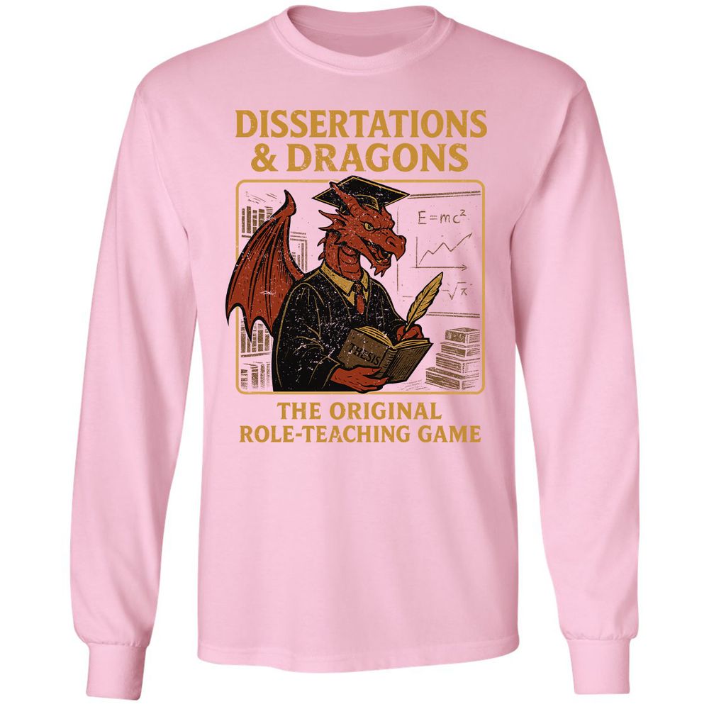 Disserations & Dragons Long Sleeve T-Shirt - Light Pink - 3