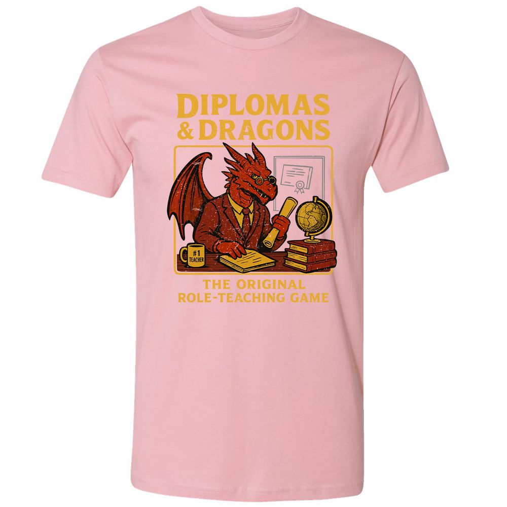 Diplomas & Dragons Premium Unisex T-Shirt - Light Pink - 3