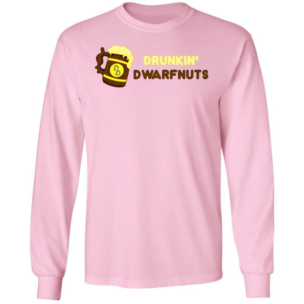 Drunkin' Dwartnuts Long Sleeve T-Shirt - Light Pink - 3