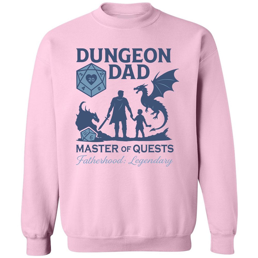 Dungeon Dad Master Of Quests Classic Unisex Sweatshirt - Light Pink - 3