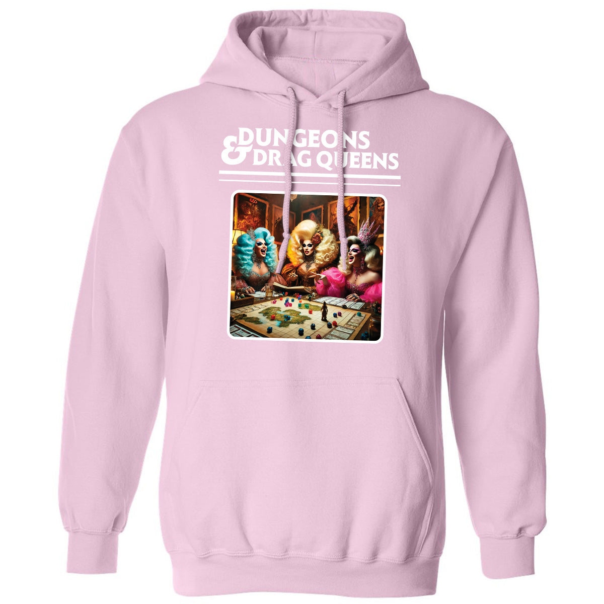 Dungeons & Drag Queens Classic Unisex Hoodie - Light Pink - 3