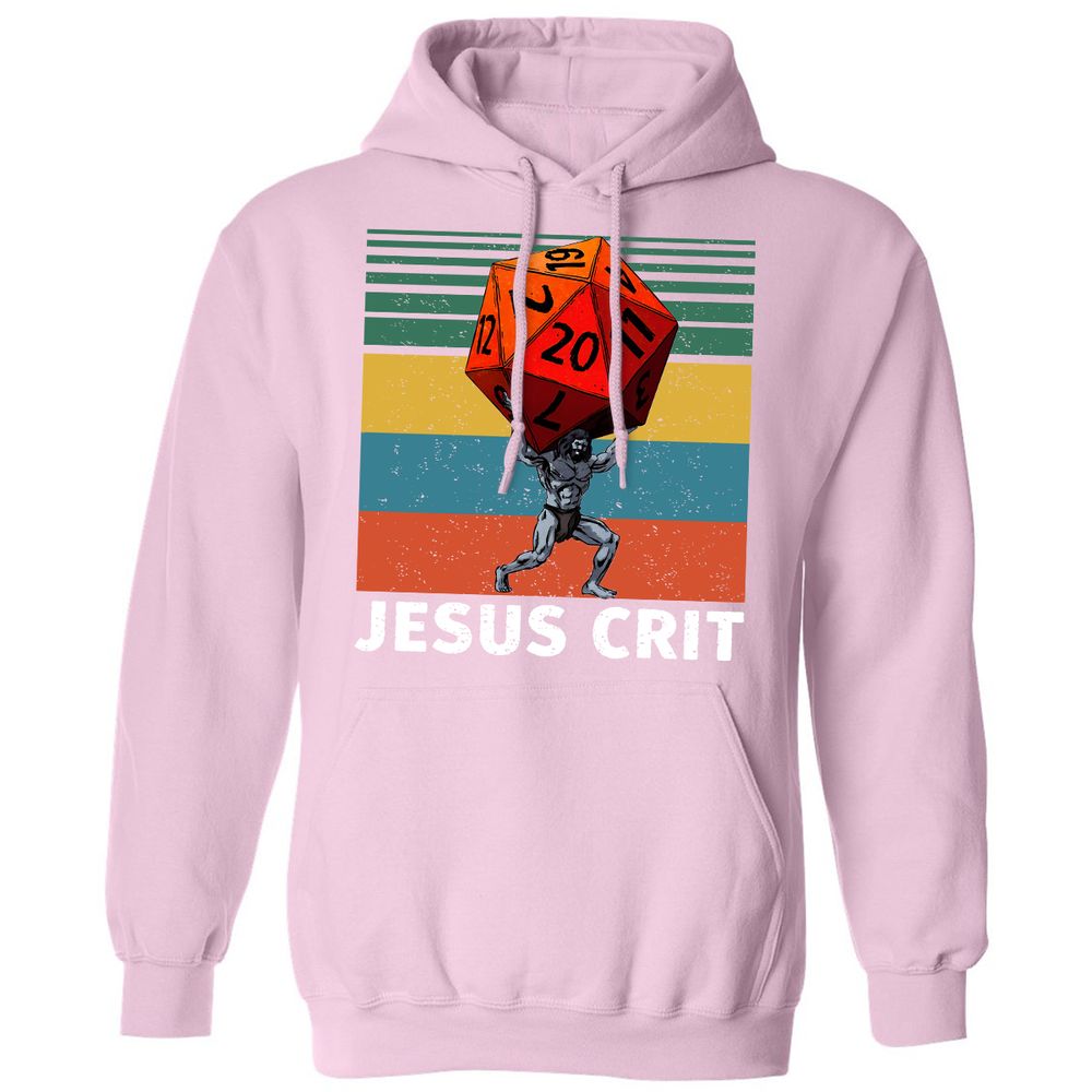 Jesus Crit Classic Unisex Hoodie - Light Pink - 3
